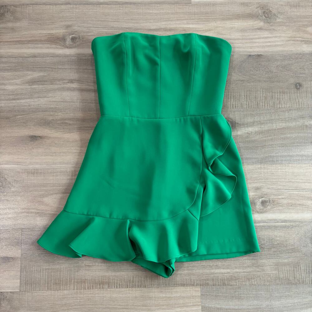 Amanda Uprichard Trisha Romper Women Size Small Jungle Green - Picture 3 of 6
